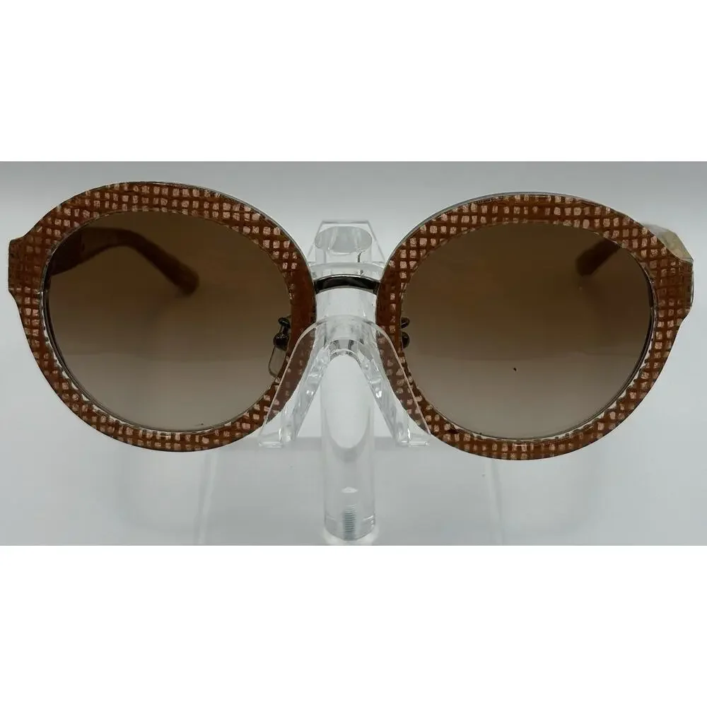 Tory Burch Round Sunglasses Brown Woven Acetate Women 54mm
